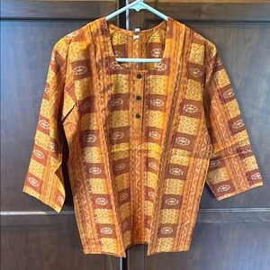 Women’s Kurta shirt Orange Patterned